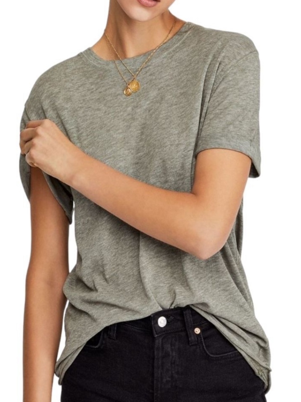 We The Free Cassidy Short Sleeve Tee in Olive Green